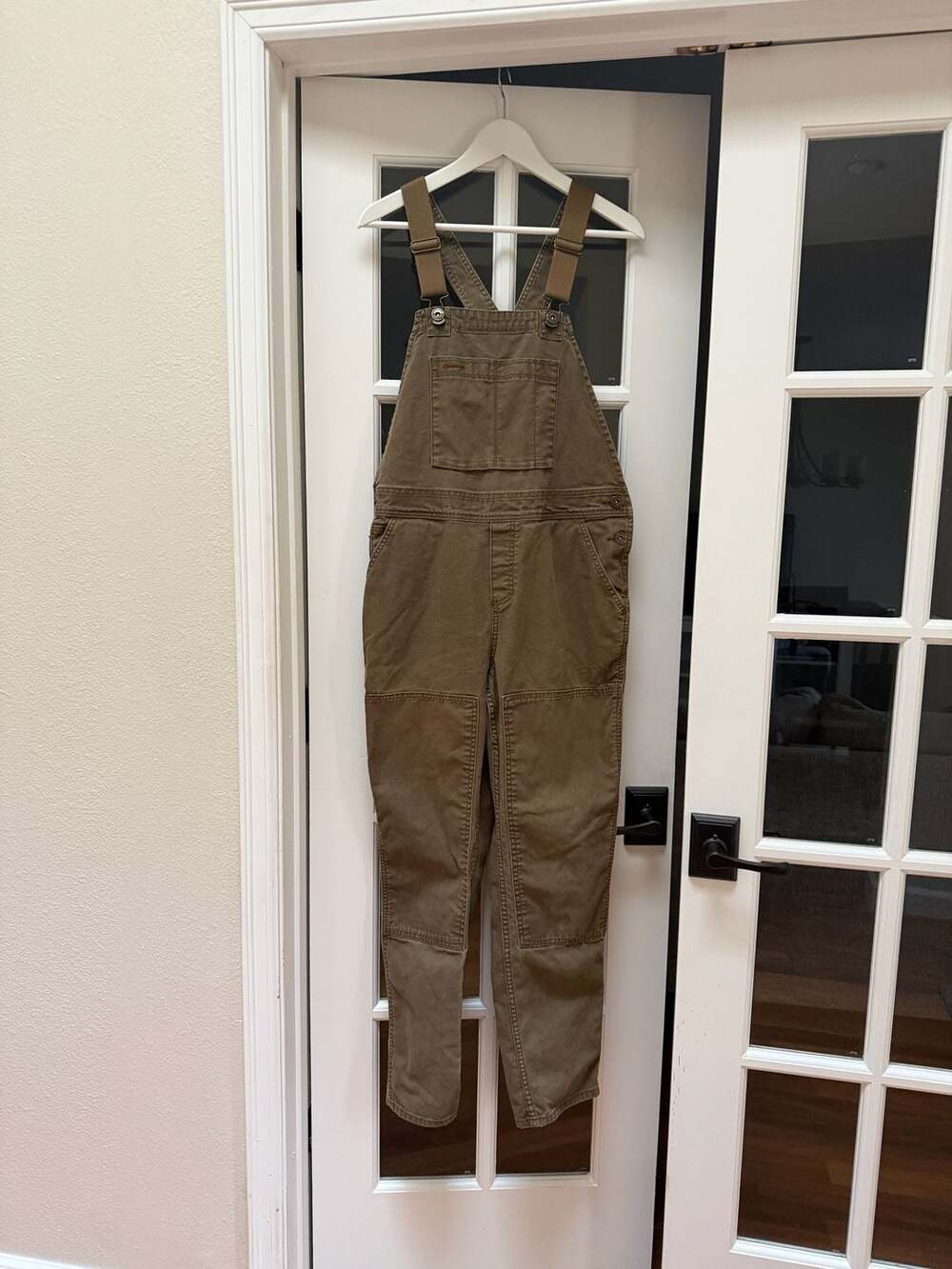 REI Co-op Women's Trailsmith Canvas Overalls Olive Green